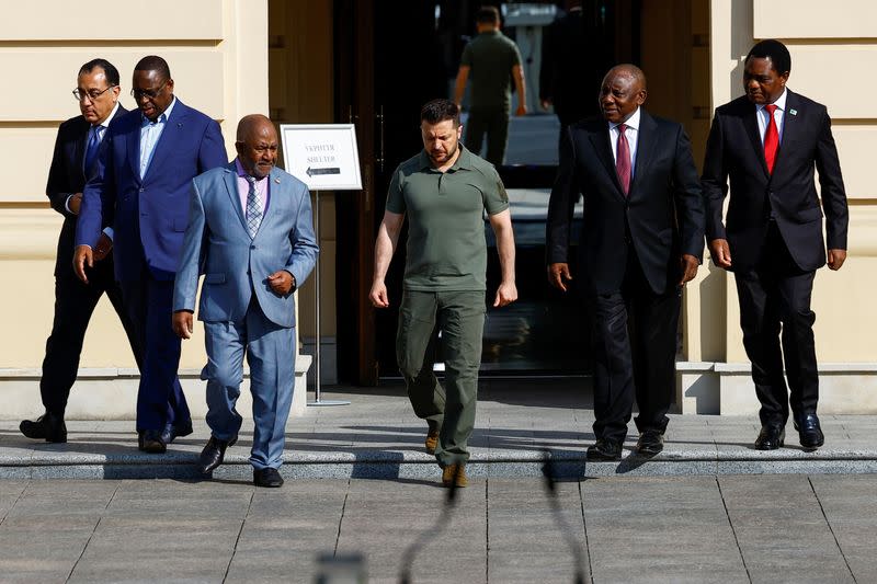 South African President Ramaphosa, Senegal's President Sall, Zambia's President Hichilema, President of the Union of Comoros Assoumani and Egypt's Prime Minister Madbuly visit Ukraine