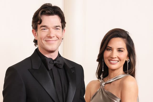 <p>Rodin Eckenroth/Getty Images</p> John Mulaney and Olivia Munn attend the 96th annual Academy Awards