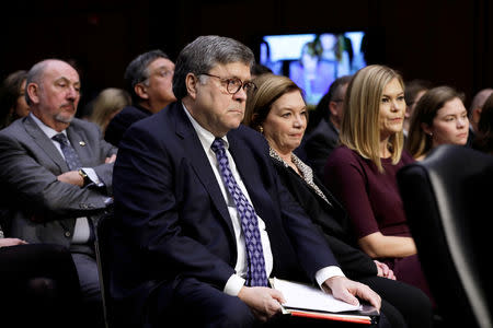 William Barr attends a Senate Judiciary Committee hearing on his nomination to be attorney general of the United States on Capitol Hill in Washington, U.S., January 15, 2019. REUTERS/Yuri Gripas