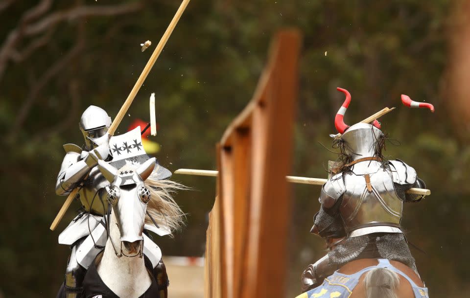 We wonder if Kyle took part in any jousting at the festival. Source: Getty