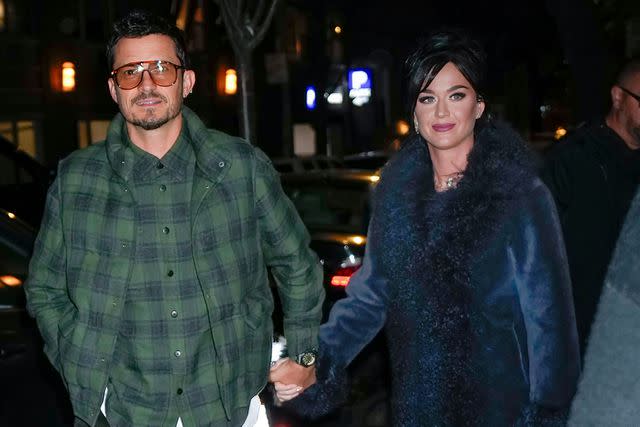 <p>Gotham/GC Images</p> Orlando Bloom and Katy Perry on Nov. 10, 2023