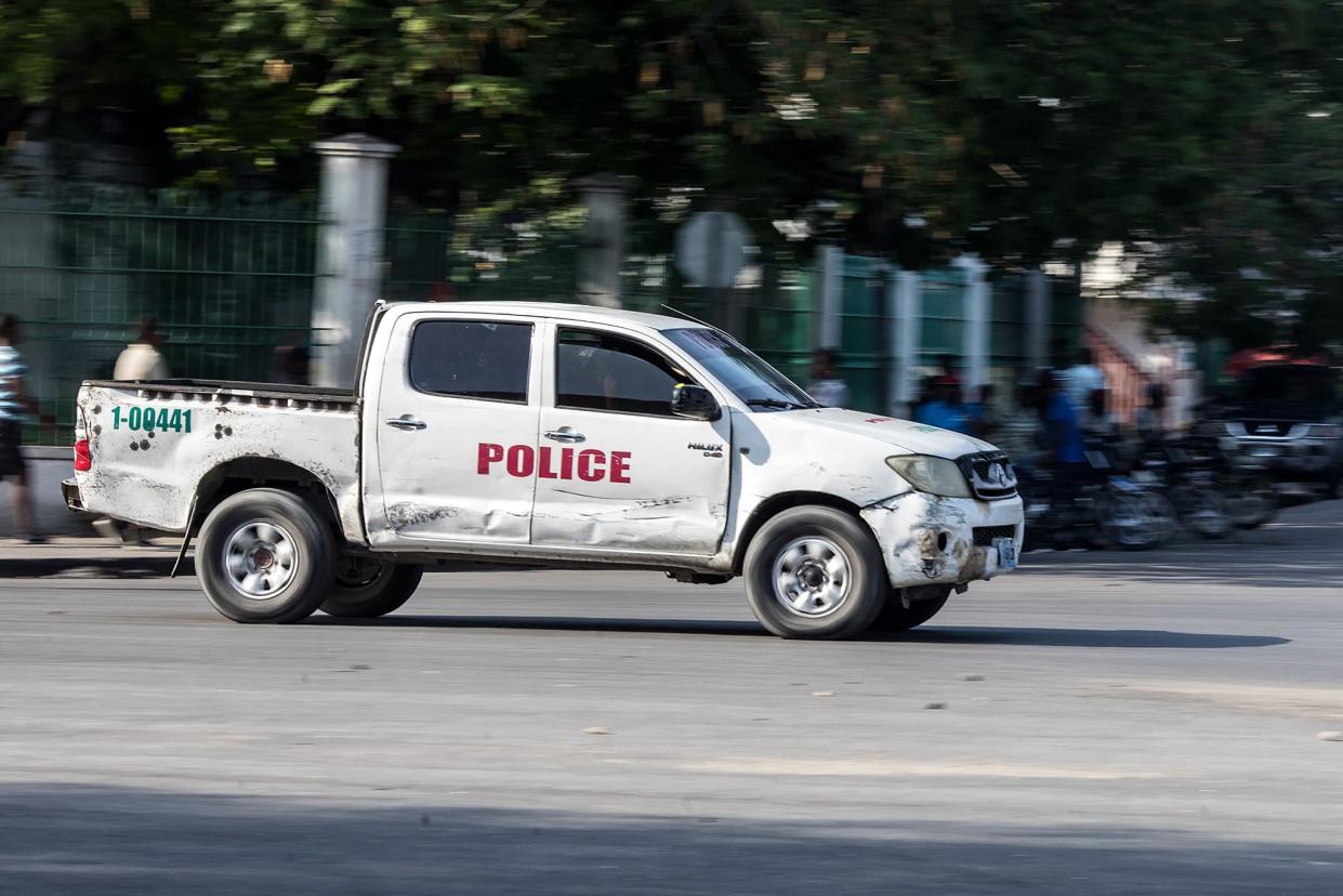 Une voiture de police dans une rue de Port-au-Prince, à Haïti - VALERIE BAERISWYL / AFP