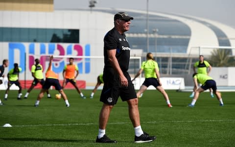 Manager Sam Allardyce looks on during the Everton warm weather training camp at NAS Sports Complex on February 16, 2018 in Dubai, United Arab Emirates. - Credit: Getty Images