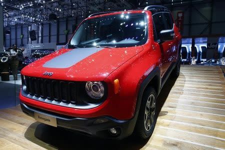 The new Jeep Renegade is seen during the first press day ahead of the 85th International Motor Show in Geneva March 3, 2015. REUTERS/Arnd Wiegmann