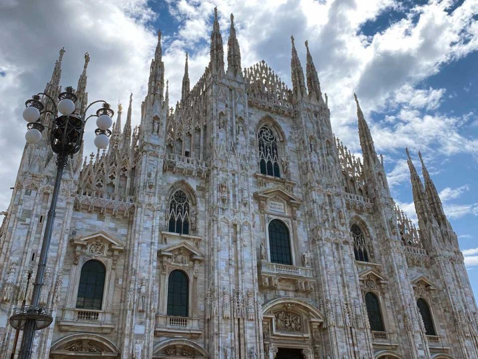 The Duomo in Milan from the outside.