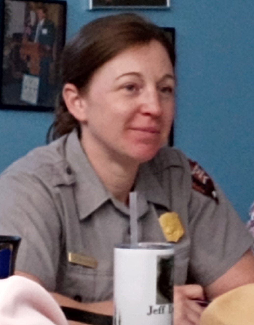 Superintendent Lindsey Kurnath, National Park Service, at a meeting of the Upper Delaware Council in 2023.