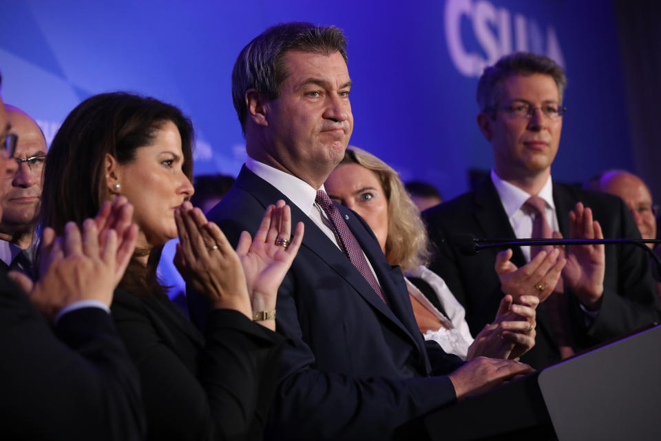 Lange Gesichter bei der CSU: Die Partei verzeichnet bei der Wahl ein Rekordtief. (Bild: Sean Gallup/Getty Images)