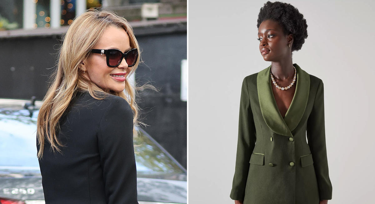 Amanda Holden wows in green two-piece suit and heels for work