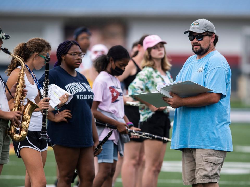 West High School band director Cody Foster during band camp on Tuesday, July 26, 2022. 