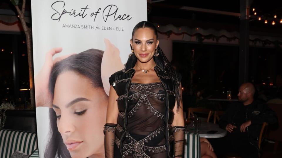 Amanza Smith attends the Amanza Smith for Eden + Elie Jewelry launch event at Harriet’s Rooftop on October 17, 2022 in Los Angeles, California. (Photo by Jerritt Clark/Getty Images for Eden + Elie)