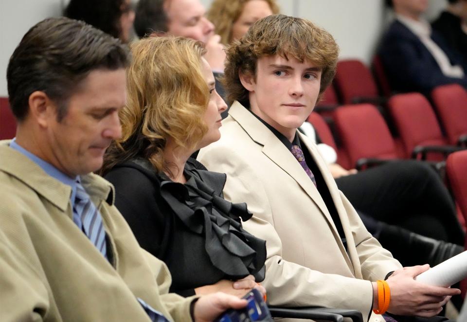 Connor Jarnagan, a victim of a brass knuckles attack, spoke at a Senate judiciary hearing where a brass knuckles bill is being proposed on Feb. 1, 2024.