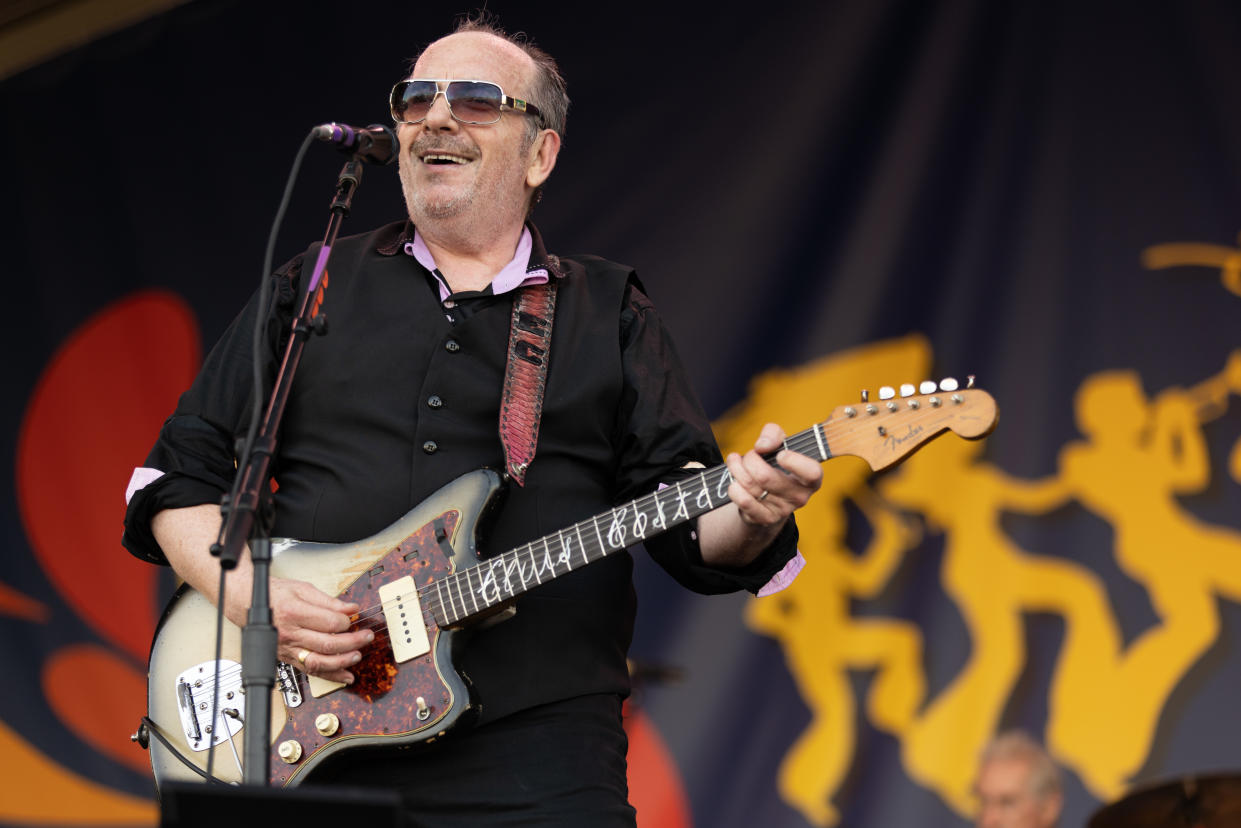 NEW ORLEANS, LOUISIANA - MAY 06: Elvis Costello performs during the 2022 New Orleans Jazz & Heritage Festival at the Fair Grounds Race Course on May 06, 2022 in New Orleans, Louisiana. (Photo by Douglas Mason/Getty Images)