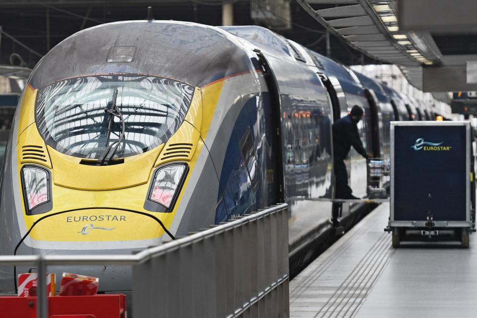 A Eurostar train at the Eurostar terminal in London (EPA)