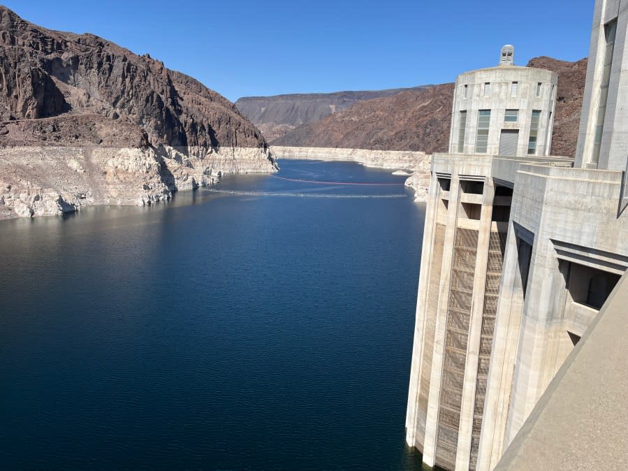 A view of Lake Mead from Hoover Dam on Thursday, May 2. (Greg Haas / 8NewsNow)