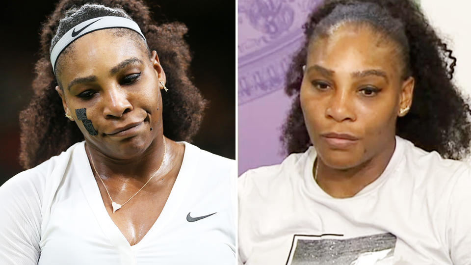 Serena Williams, pictured here admitting her lack of match practice affected her in her loss at Wimbledon.