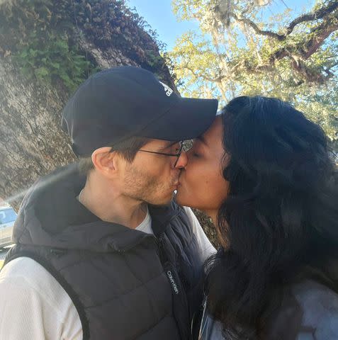 <p>The Real Chilli/Instagram</p> Matthew Lawrence and Chilli share a kiss