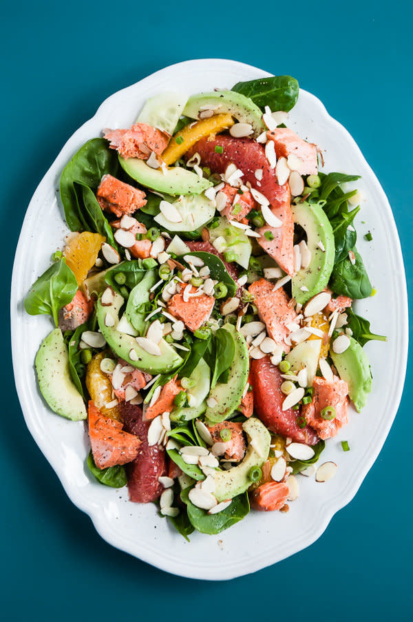 <strong>Get the <a href="http://cafejohnsonia.com/2014/02/healthy-citrus-avocado-salmon-salad-recipe.html" target="_blank">Citrus-Avocado Salmon Salad recipe</a> from Cafe Johnsonia</strong>