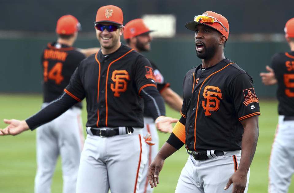 The Giants are hoping for the old Evan Longoria and Andrew McCutchen to show up this season and help turn things around. (AP)