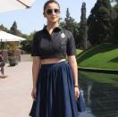 Alia Bhatt Alia’s school-girl look is formal enough yet cool and chic. Who would have thought black and blue would make such a good combo!