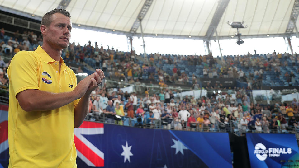 Lleyton Hewitt, pictured here at the ATP Cup in Sydney.