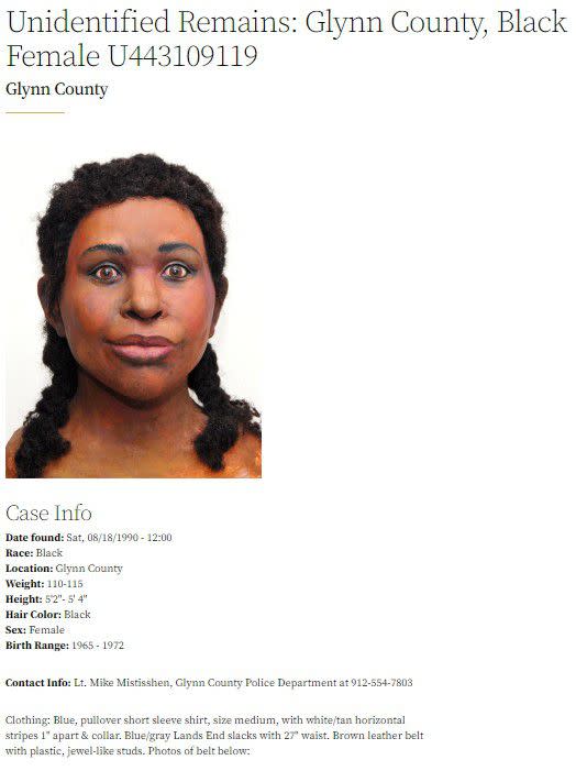 The remains of an unidentified woman were found on Aug. 18, 1990.