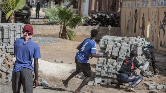 Protesters in Dakar