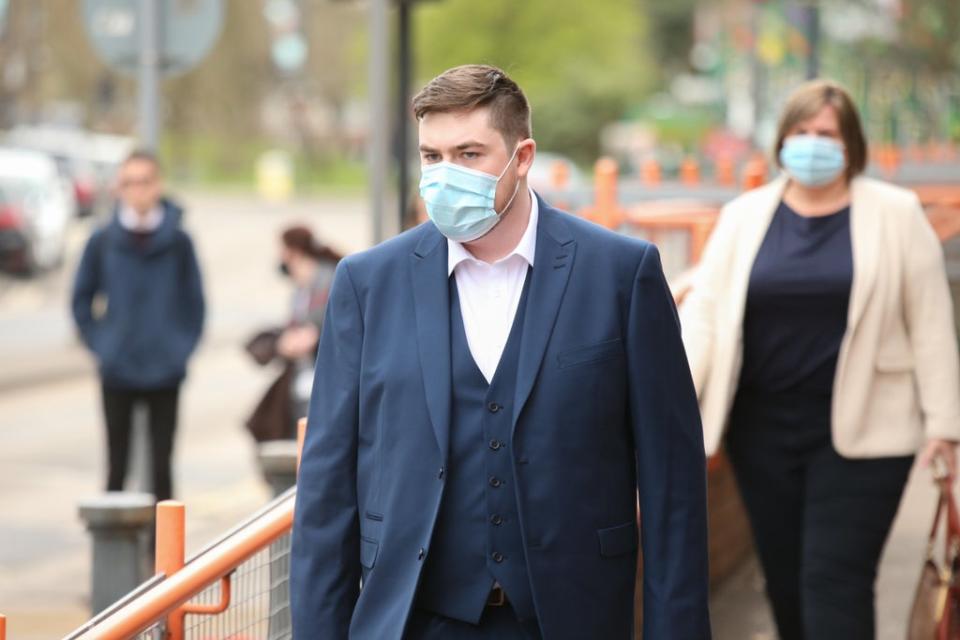 Serving Metropolitan Police officer PC Joseph Demir at Willesden Magistrates Court where he is charged with sexually assaulting colleague on duty (James Manning/PA) (PA Wire)