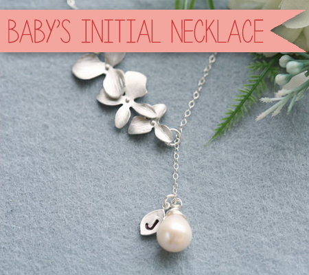 Personalized Baby's Initial & Birthstone Necklace