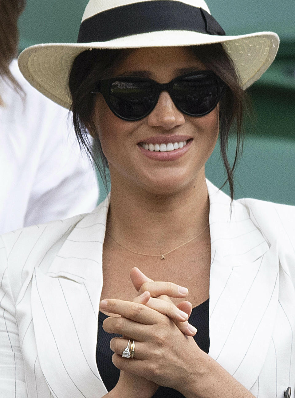 Photo by: KGC-173/STAR MAX/IPx 2019 7/4/19 Meghan, The Duchess of Sussex at the 2019 Wimbledon Tennis Championships where she made a surprise appearance. (Wimbledon, UK)