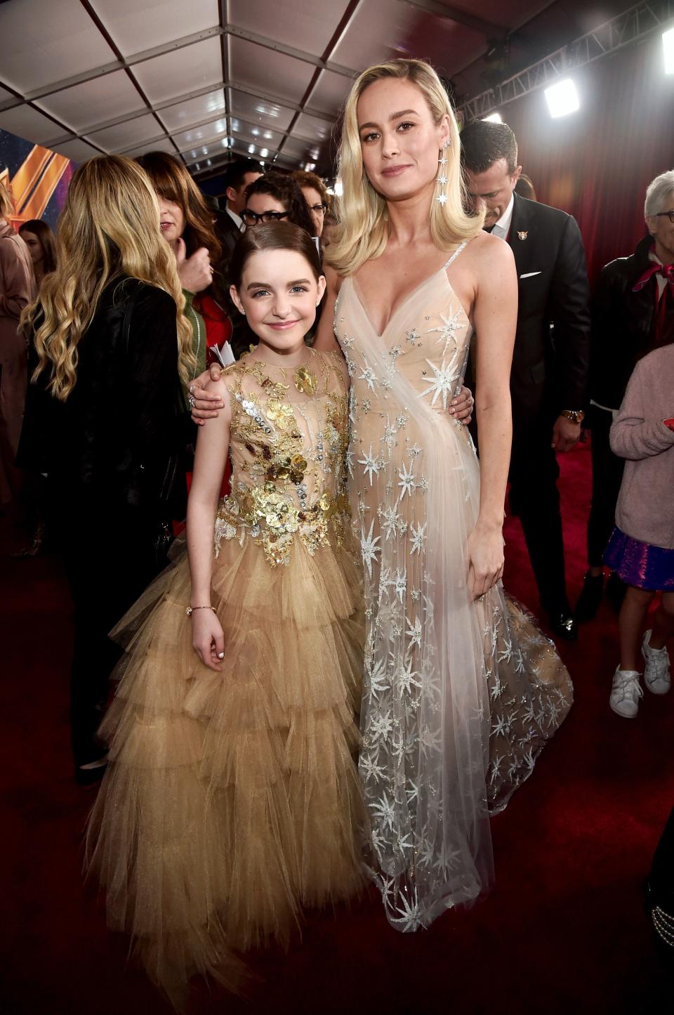 Grace and Brie Larson at the premiere of Marvel Studios' Captain Marvel in Hollywood on March 4, 2019