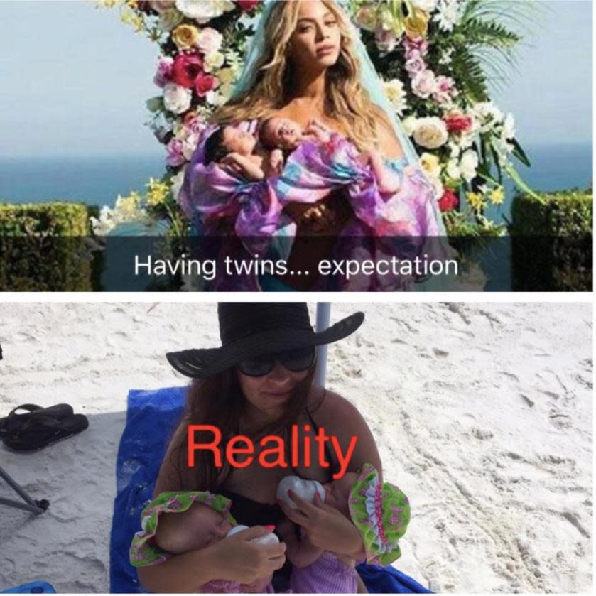 Mums everywhere are spoofing Beyonce's twins photo