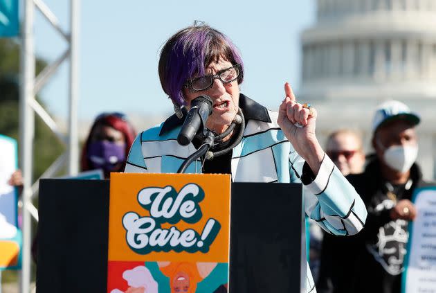 Rep. Rosa DeLauro (D-Conn.) along with members of Congress, parents and caregiving advocates hold a press conference supporting 