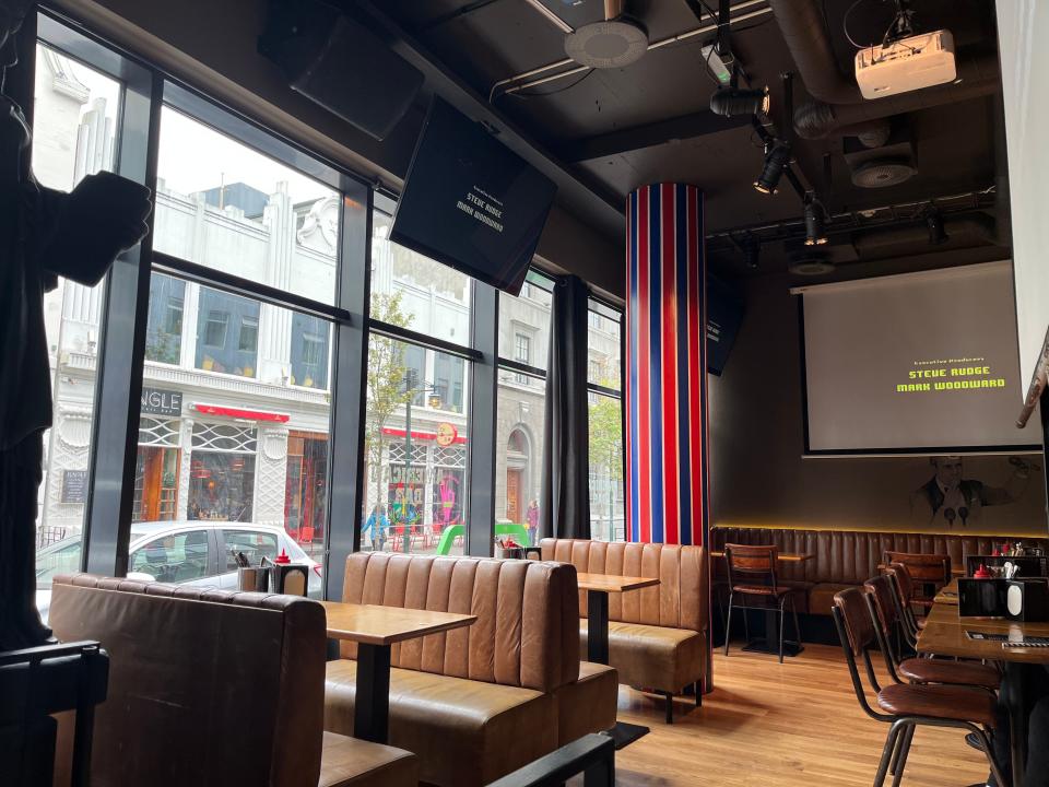 Booths inside American Bar in Iceland.