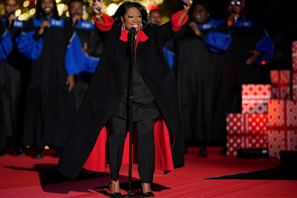 Patti LaBelle performing at the Official White House Christmas tree Lighting. - Credit: AP