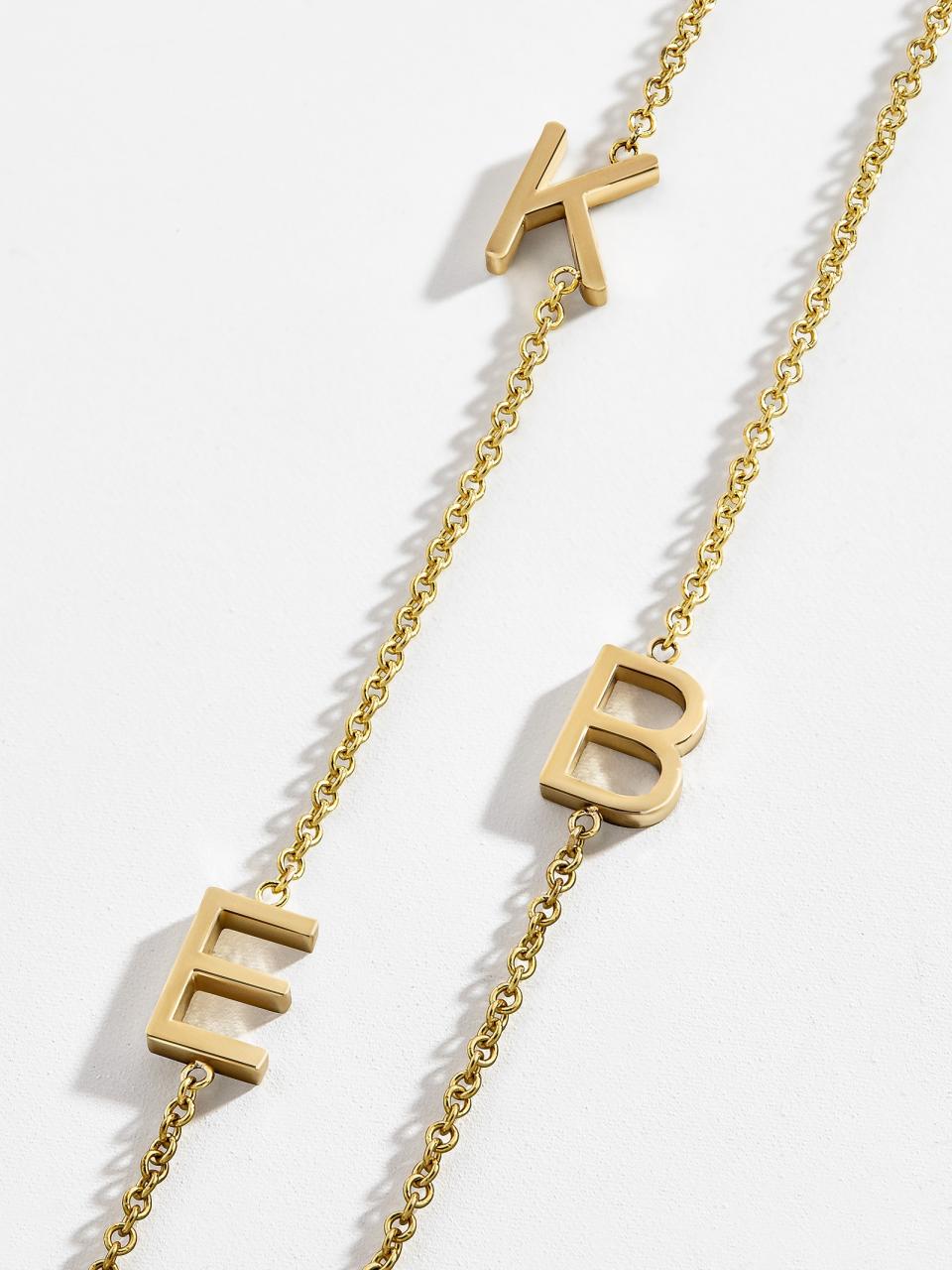 Maya Brenner 14K Gold Asymmetrical Letter Necklace