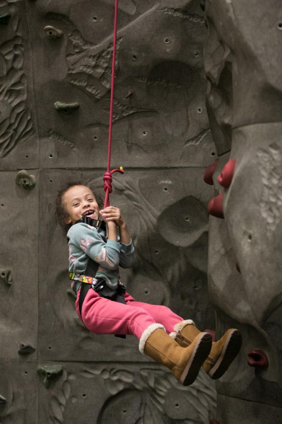 One of the unique features is a climbing wall.