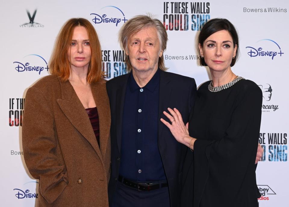 Paul McCartney and two of his daughters, Stella (left) and Mary (right) (Getty Images)