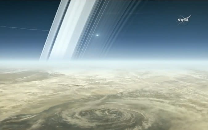 The rings can be seen, as can the planet Saturn - Credit: Nasa