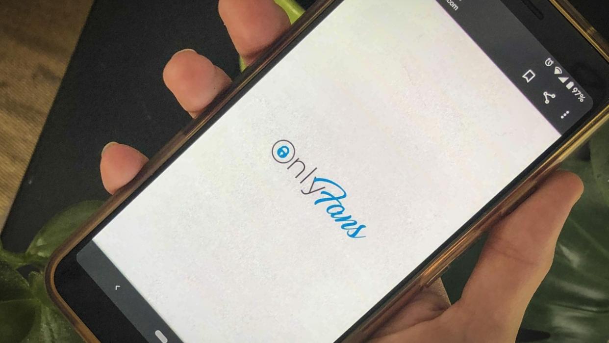 This photo shows a phone app for OnlyFans.