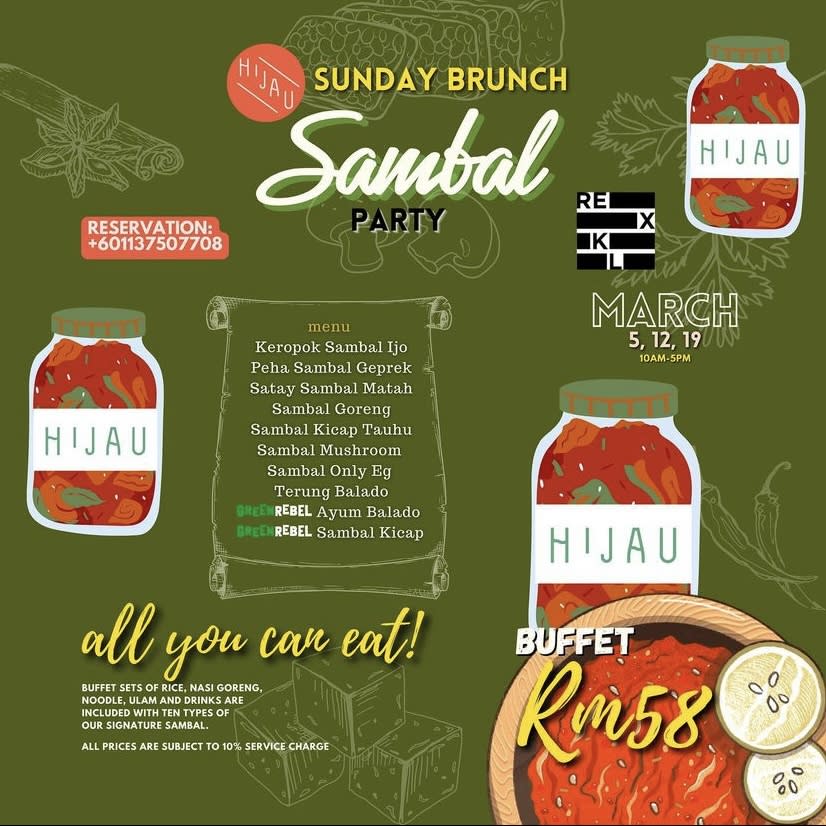 Hijau - Sambal buffet poster with menu