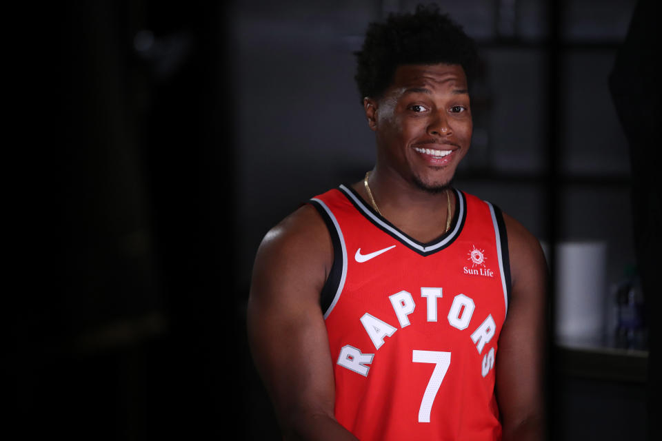 Kyle Lowry grins through you butchering his name. (Steve Russell/Toronto Star/Getty Images)