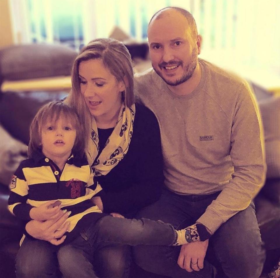 Rachael Bland, her son Freddie and husband Stevie