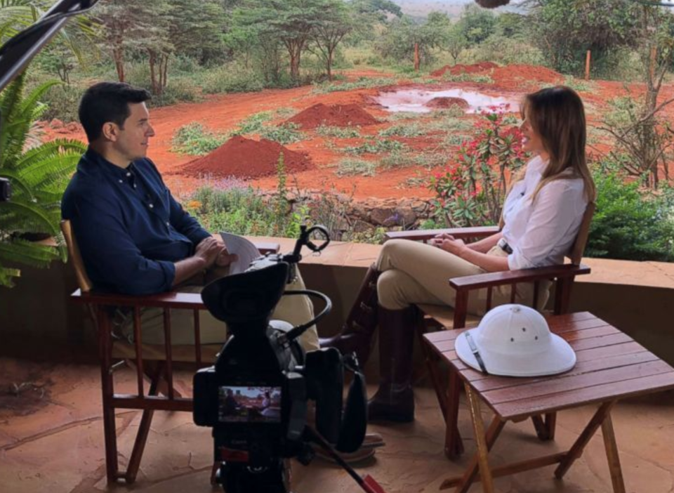 La primera dama Melania Trump, durante la entrevista a ABC (Captura de pantalla ABC)