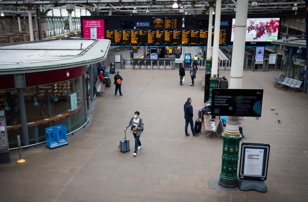 The action at Edinburgh Waverley, by staff employed by Gate Gourmet, is part of a long-running dispute over allegations of bullying (Jane Barlow/PA) (PA Archive)