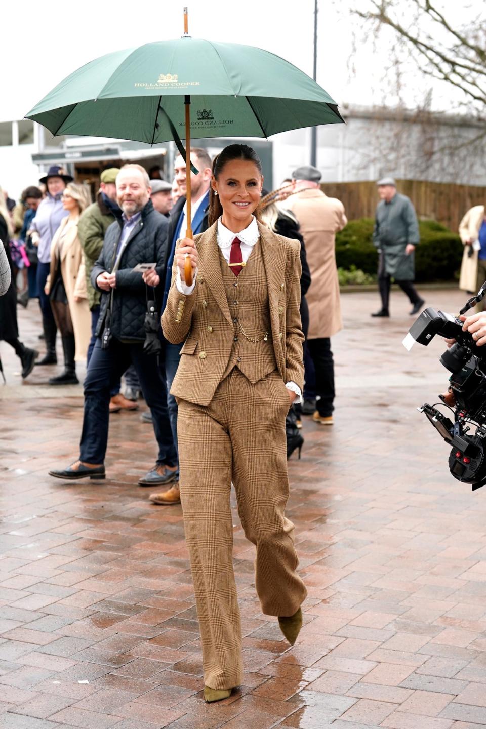 Fashion-forward: designer Jade Holland Cooper wears an eye-catching trouser suit (Andrew Matthews/PA Wire)