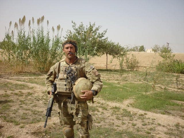 Robert Barnett in military clothing while serving in the Royal Marines