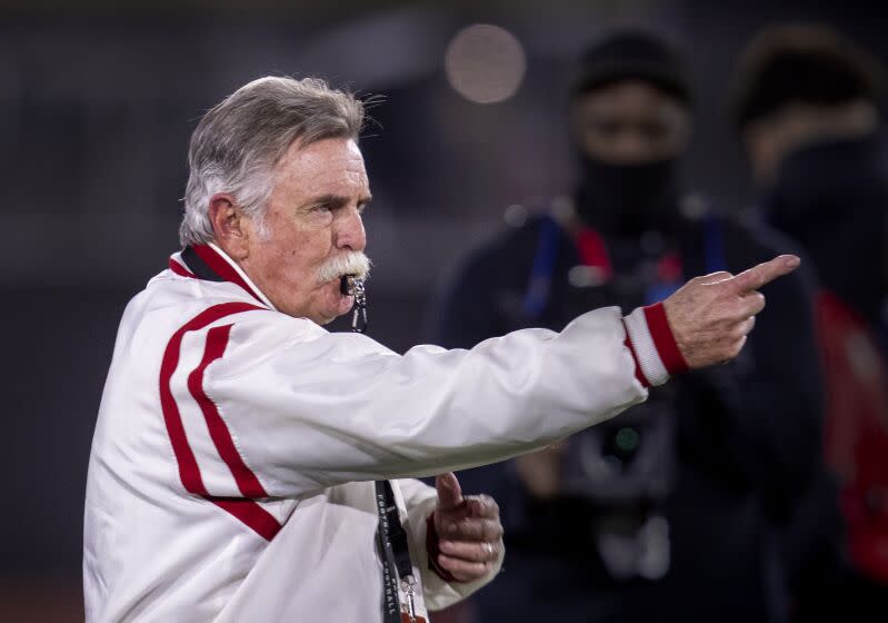 Mission Viejo, CA - December 11: Mater Dei coach Bruce Rollinson.