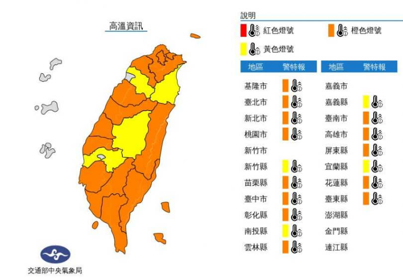 高溫資訊。（圖／氣象局）