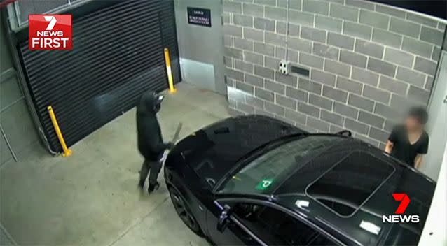 The unnamed father was allegedly confronted in his South Melbourne garage. Source: 7 News