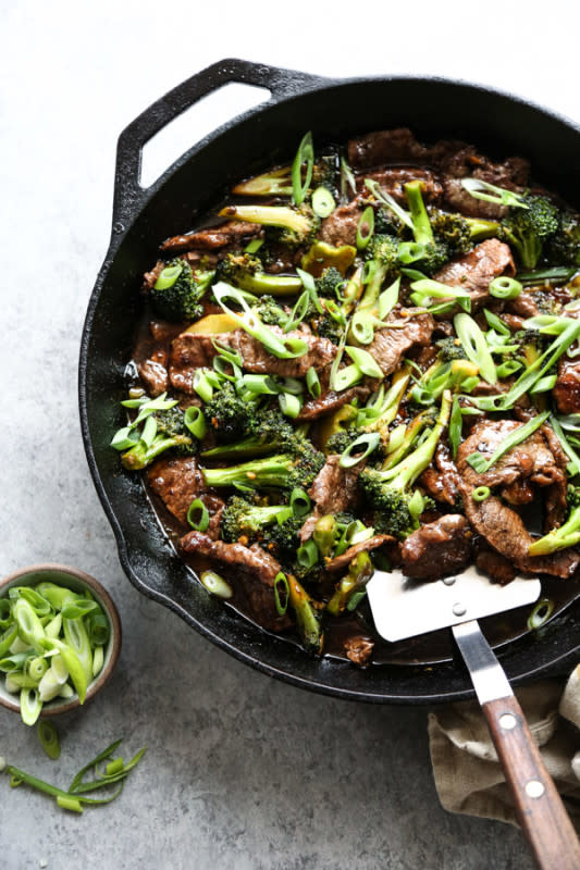 <p>This easy Mongolian beef recipe uses gluten-free tamari, arrowroot starch for thickening and plenty of fresh ginger to create a copy cat of PF Chang’s classic sauce that is both healthy and delicious.</p><p><strong>Get the recipe: <a href="https://feedmephoebe.com/healthy-mongolian-beef-recipe/" rel="nofollow noopener" target="_blank" data-ylk="slk:Healthy Mongolian Beef;elm:context_link;itc:0;sec:content-canvas" class="link ">Healthy Mongolian Beef</a></strong></p>